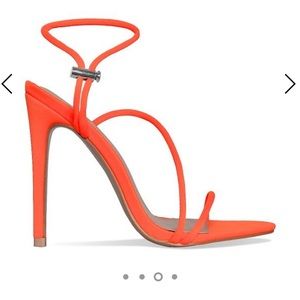NEON ORANGE STRAPPY HEELS